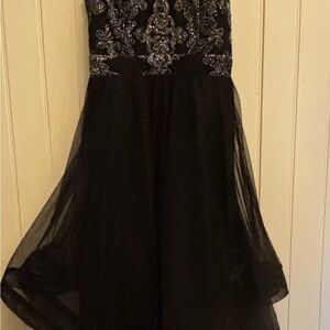 jcpenney Black Embellished Tulle Party Dress